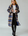 Blue, Brown and Black Plaid Coat