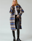 Blue, Brown and Black Plaid Coat