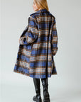 Blue, Brown and Black Plaid Coat