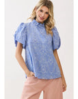 Elaine Embroidered Eyelet Top - Plus Size