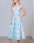 Emma Embroidered Flared Midi Dress
