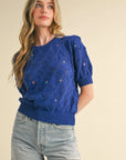 Marsella Knit Sweater with Floral Embroidery