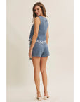 Estelle Embroidered Denim Top