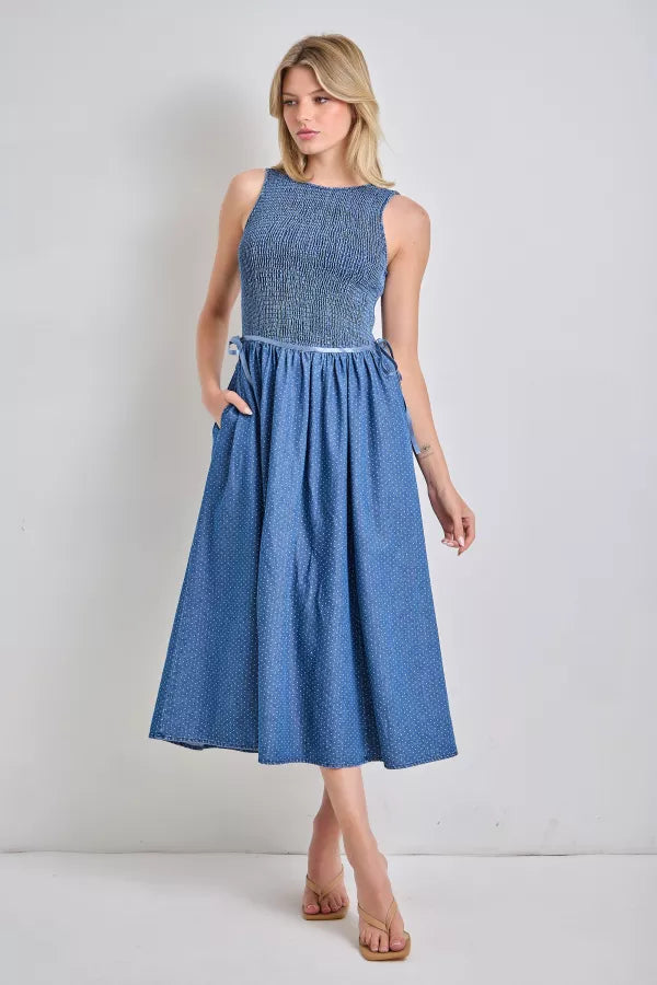 Leona Smocked Bodice Midi Dress