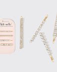 Metal Rhinestone Assorted Bobby Pins 4pc Set