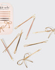 Metal Enamel Cloud & Bow Bobby Pins 8pc Set