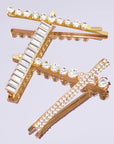 Metal Rhinestone Assorted Bobby Pins 4pc Set