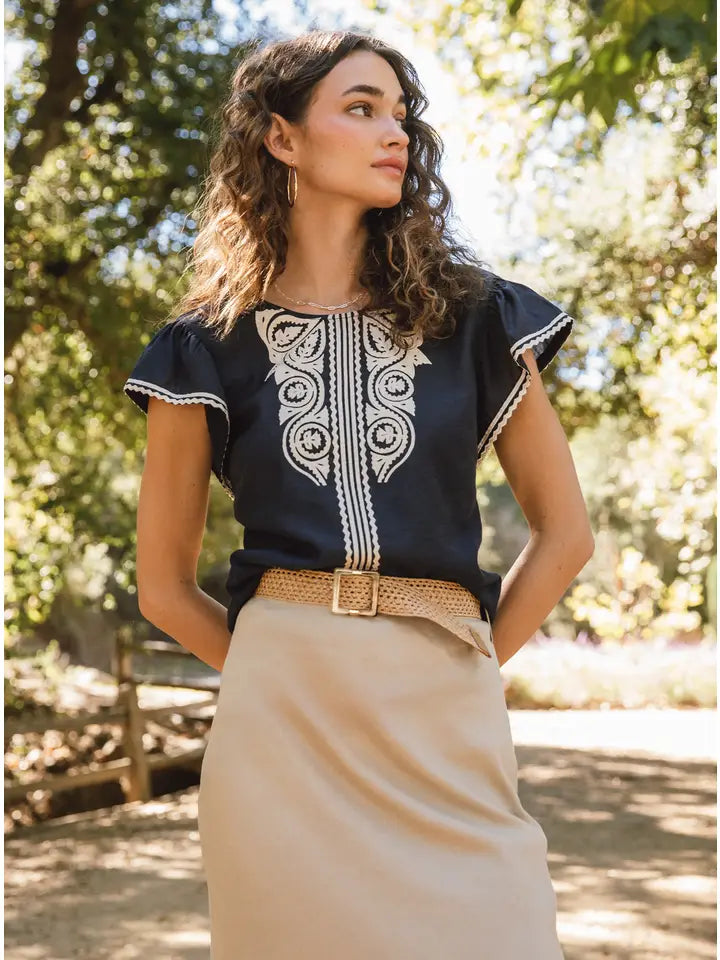 Bree Boho Embroidered Blouse