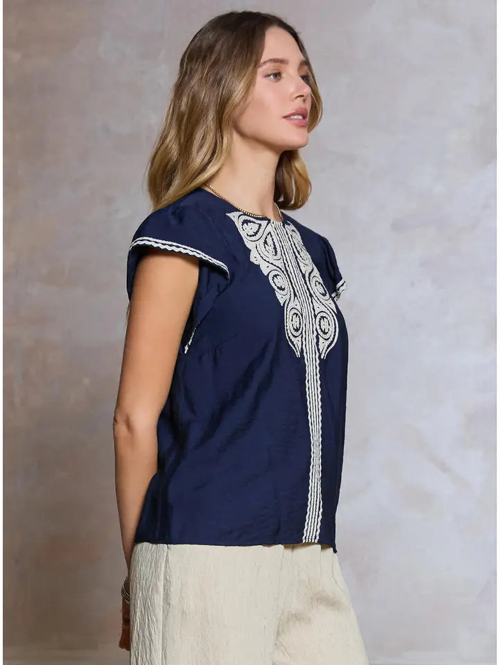 Bree Boho Embroidered Blouse