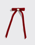 Holiday Velvet & Gemstone Bow Hair Clip