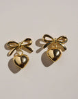 Bow & Heart Drop Earrings