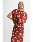 Abigail Floral Print Satin Top