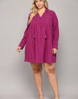 Brittany Button Front Tunic Dress - Plus Size