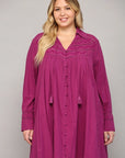 Brittany Button Front Tunic Dress - Plus Size