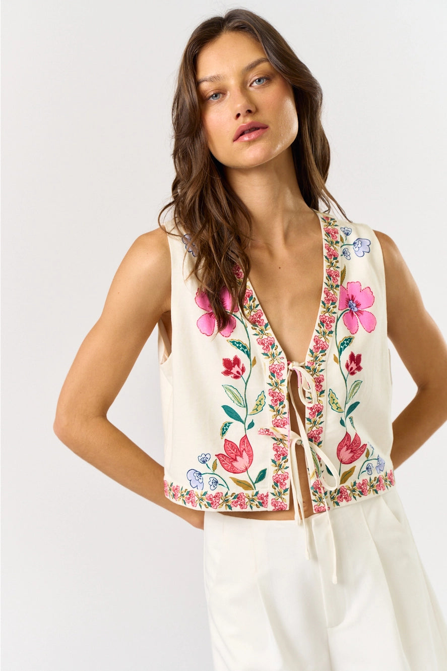 Brooke Front Tie Vest
