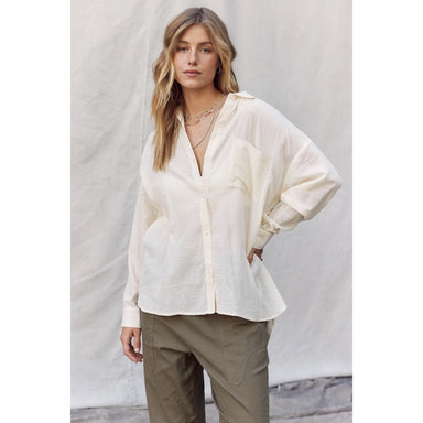 Brooke Textured Button Down Top