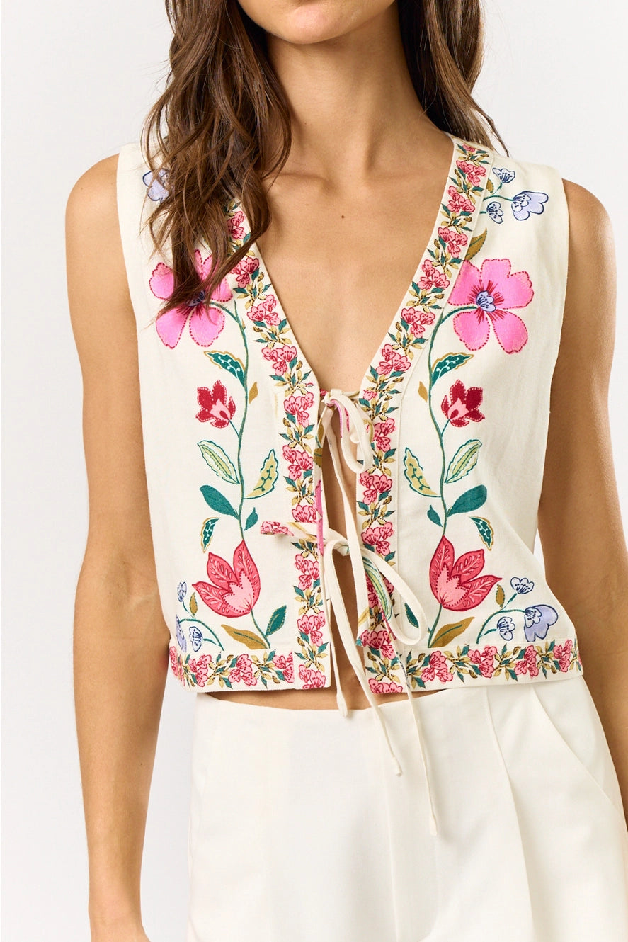 Brooke Front Tie Vest