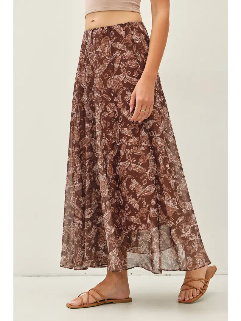 Farren Flowy Paisley Maxi Skirt