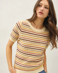 Sophie Stripe Short Sleeve Sweater