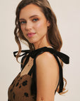 Luna Floral Flocked Tiered Midi Dress