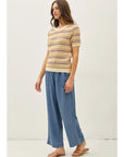 Sophie Stripe Short Sleeve Sweater