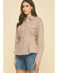 Suzette Stripe Tucked Button Down Shirt