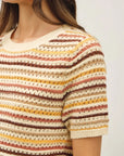 Sophie Stripe Short Sleeve Sweater