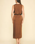 Clarissa Silky Side Slit Midi Dress