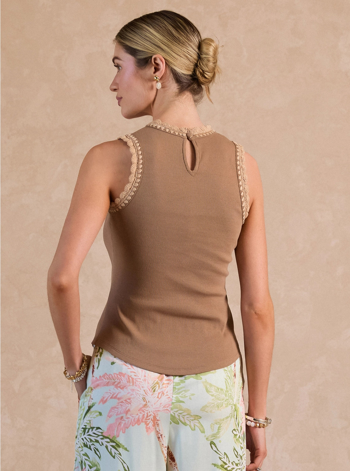 Carrie Crochet Trim Tank