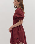Monica Mini Dress with Eyelet Hem
