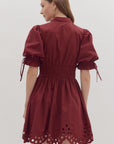 Monica Mini Dress with Eyelet Hem