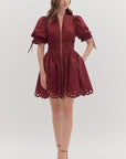 Monica Mini Dress with Eyelet Hem