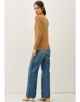 Viscose Crew Neck Soft Knit Sweater