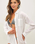 Camille Cotton Blend Lightweight Oversized Classic Shirt
