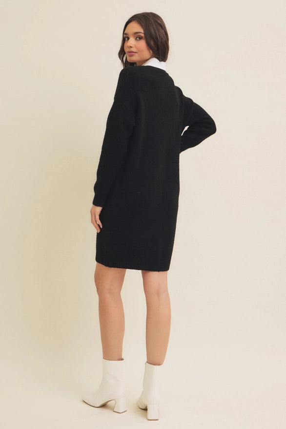 mixed media sweater dress Carson Mixed Media Sweater Dress – FR & Company