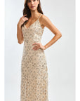 Luna Lace Floral Midi Dress with Sequin Accents