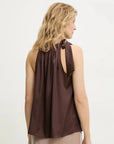 Simone Satin Tie Neck Blouse