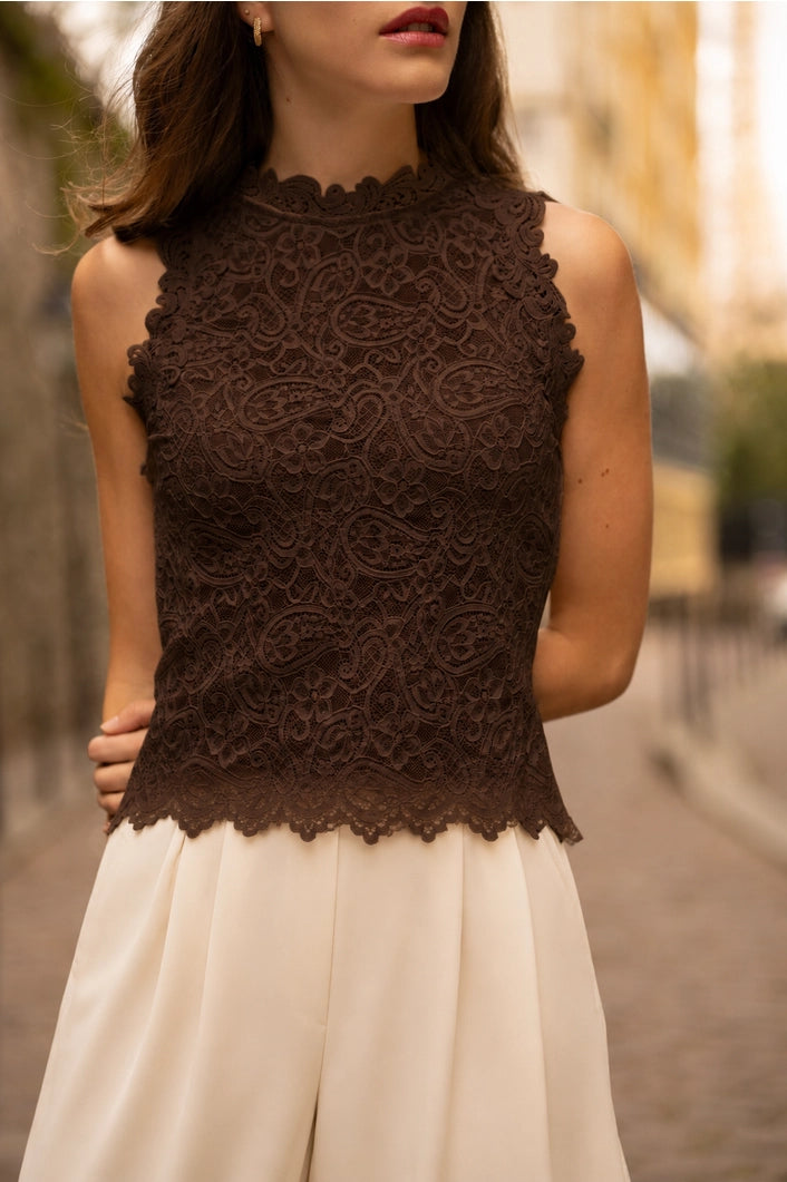 Serena Sleeveless Lace Top