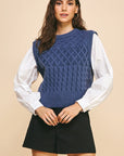 Clara Knit Woven Combo Top