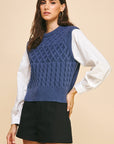 Clara Knit Woven Combo Top