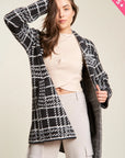 Lydia Button Front Long Sleeve Coat - Plus Size