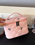 Bow Embroidered Cosmetic Bag