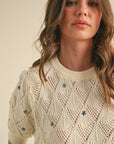 Marsella Knit Sweater with Floral Embroidery