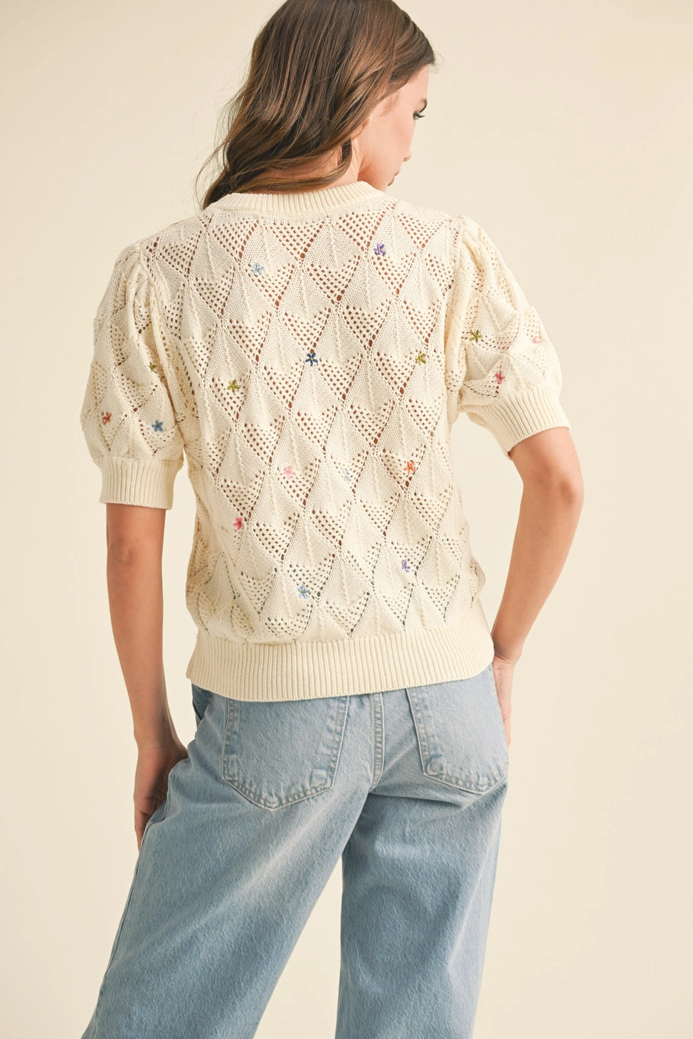 Marsella Knit Sweater with Floral Embroidery