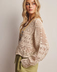 Claire Crochet Lace Long Sleeve Top