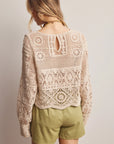 Claire Crochet Lace Long Sleeve Top