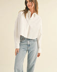 Jill Cropped Button Down Shirt