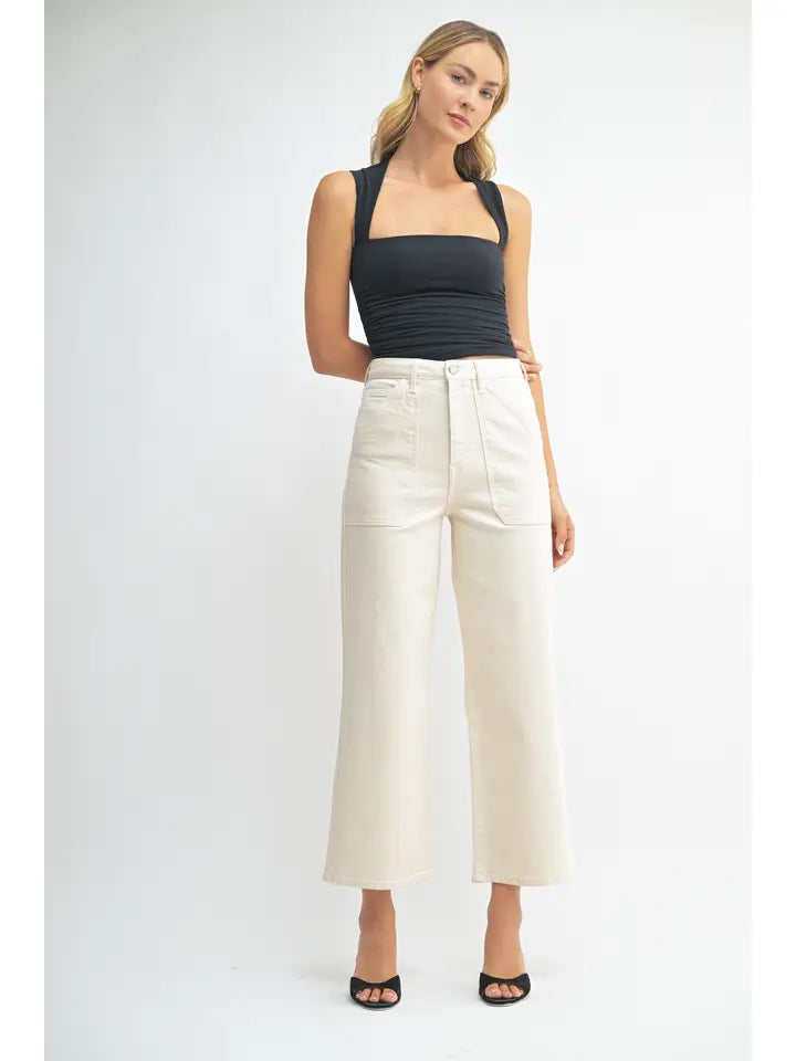 Cargo Pocket Wide Leg Denim