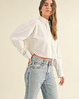 Jill Cropped Button Down Shirt
