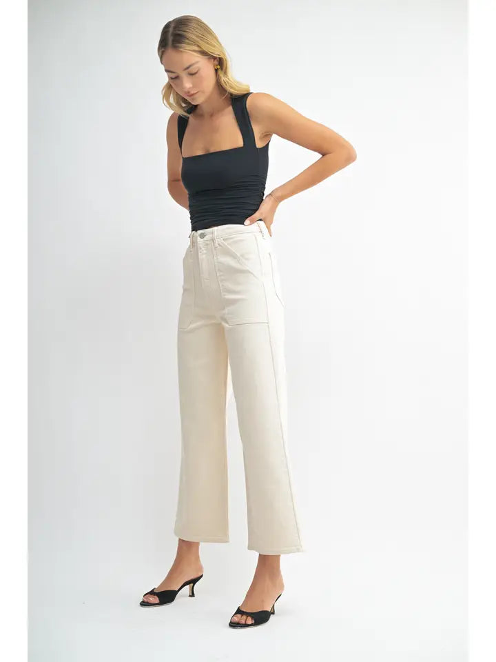 Cargo Pocket Wide Leg Denim